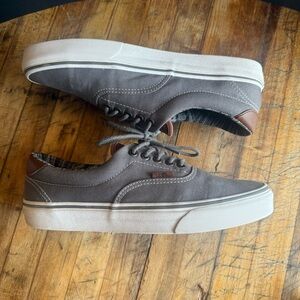 Vans Gray and Brown Sneakers with Vulcanized Outsole